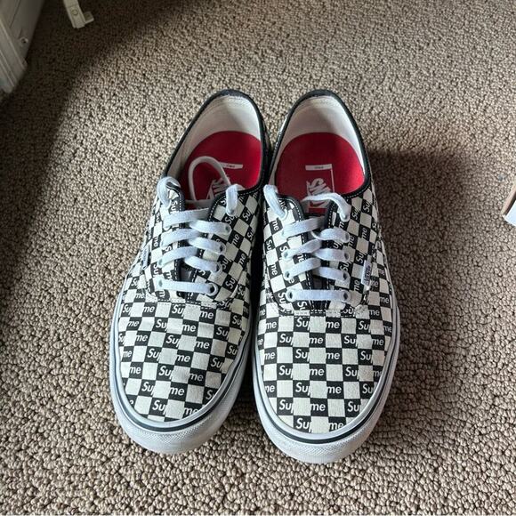 Supreme Other - Supreme x Vans Authentic Pro Black White Checkered Sneakers Men’s 13
